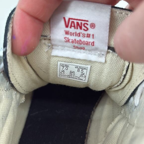 Vans Black and White High-Top Lace Up Sneakers Size 7 / Womens 8.5 - Picture 6 of 16